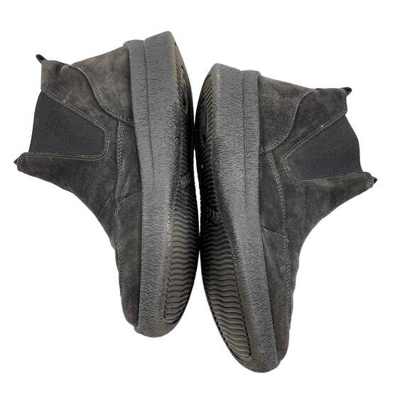 Ecco Suede Slip On Chelsea Ankle Boots Black Size 38/ 8 - Picture 4 of 8